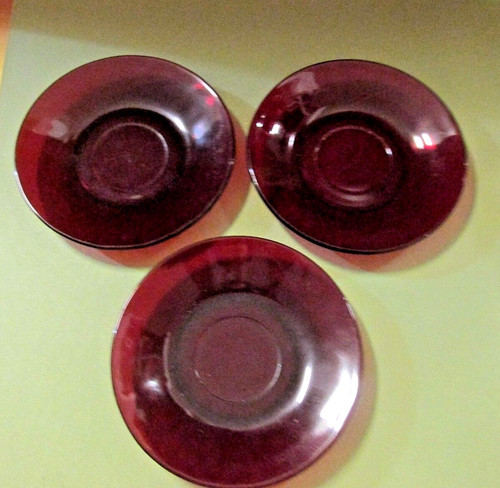 Vintage ruby red plates - vintage,