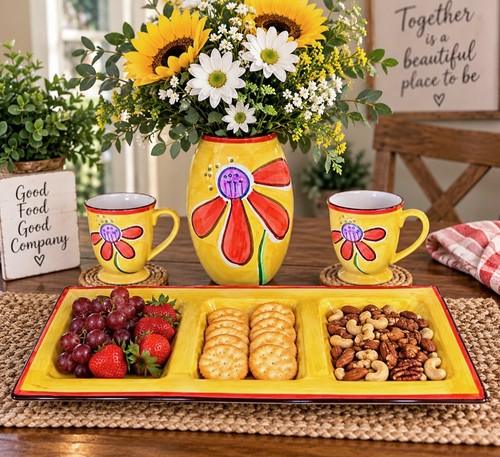 Yellow red floral - yellow,